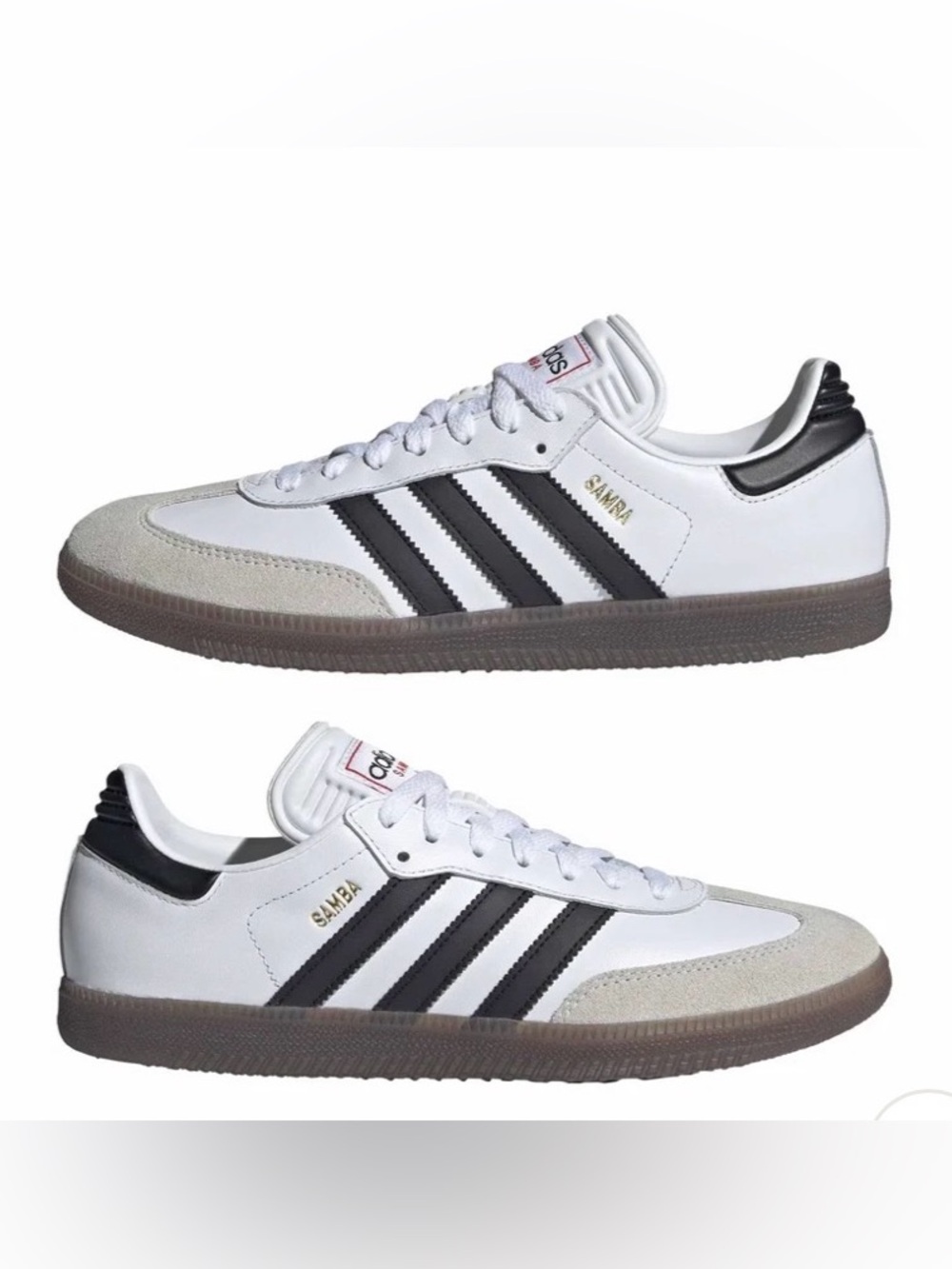 AS NEW!! Adidas Samba Men's White & Black Classic  sneakers 10.5 men - Picture 12 of 12